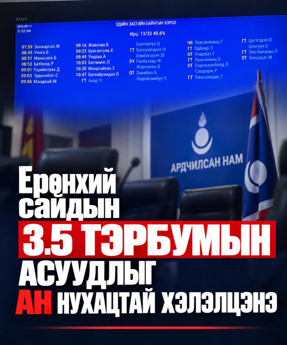 Ерөнхий сайдын 3.5 тэрбумын асуудлыг АН нухацтай хэлэлцэнэ