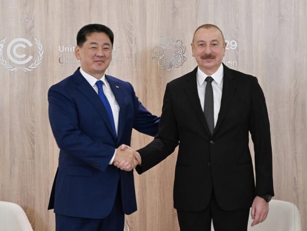 Ерөнхийлөгч У.Хүрэлсүх Бүгд Найрамдах Азербайжан Улсын Ерөнхийлөгч Илхам Алиевтэй уулзлаа
