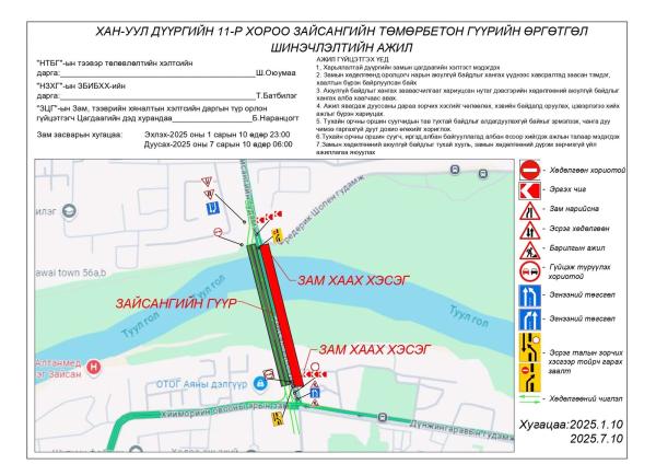 Зайсангийн хуучин гүүрийг өнөөдрийн 23:00 цагаас бүрэн хаана