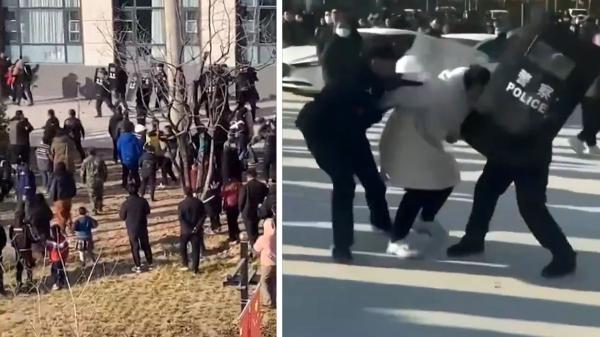 Шаанси мужид оюутнууд жагсаал зохион байгуулсныг цагдаагийнхан хүчээр тараажээ