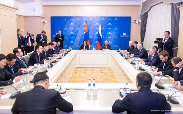 УИХ-ын дарга Н.Учрал, ОХУ-ын Холбооны Хурлын Төрийн Думын дарга В.В.Володин нар албан ёсны хэлэлцээ хийлээ